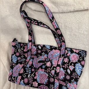 Vera Bradley Black and Pink Floral Travel Bag